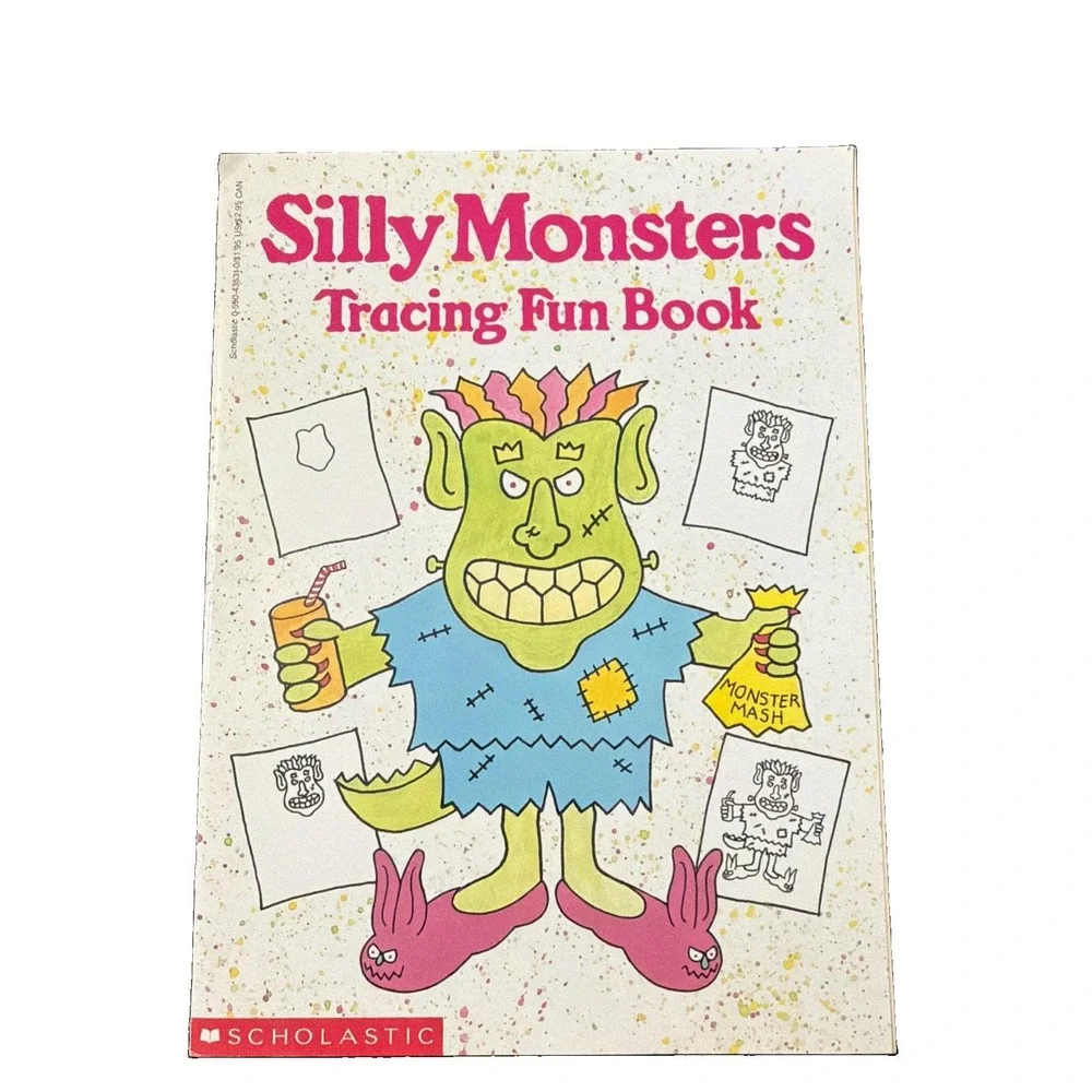 Silly Monsters Tracing Fun Book Joan Berger Nos Scholastic VTG Halloween Spooky
